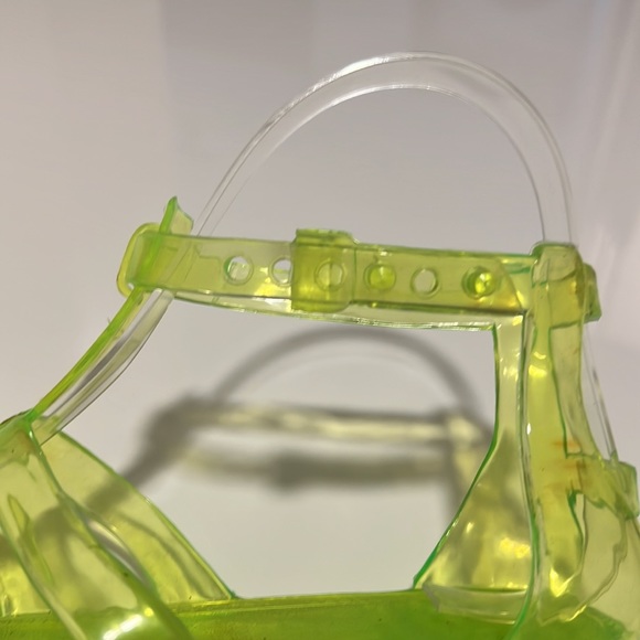 Jelly Sandals 90’s style, adjustable ankle strap, Lime Green Sz 5 - Picture 5 of 10